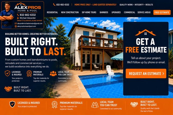 Alex Pros Home & Pool — Bring your renovation, home and pool plans to life.