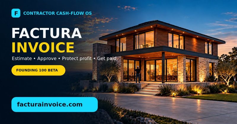 Factura Invoice — Prepare estimates, invoices and change orders.